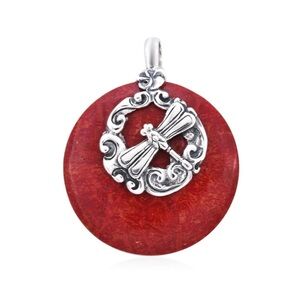 Bali Legacy Sponge Sterling Silver Coral Pendant
